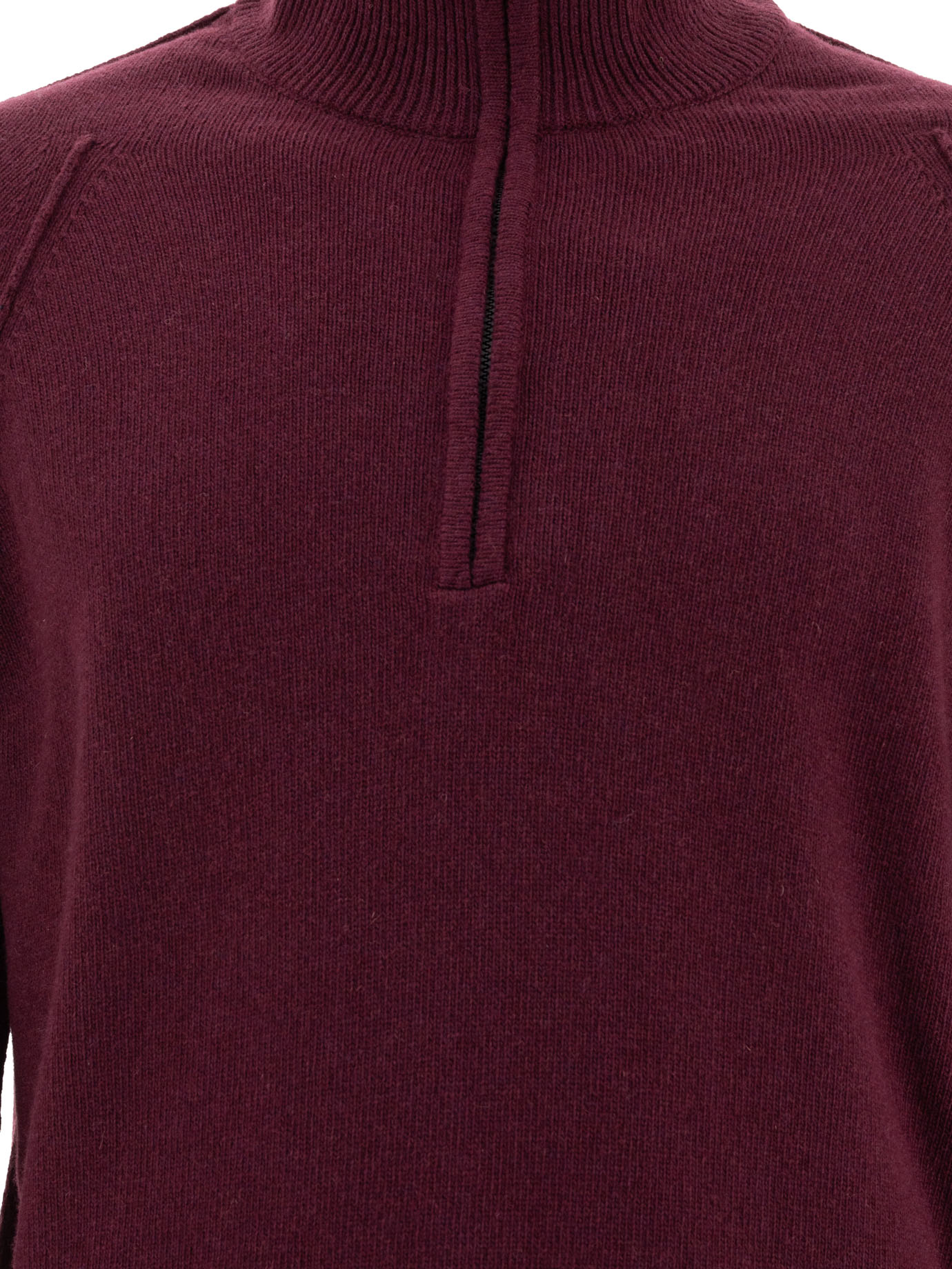 C.P. COMPANY Bordeaux Half-zip sweater with Lens detail